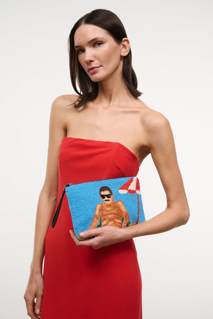 Tommy Beaded Large Pouch Sundaze | STAUD Classic