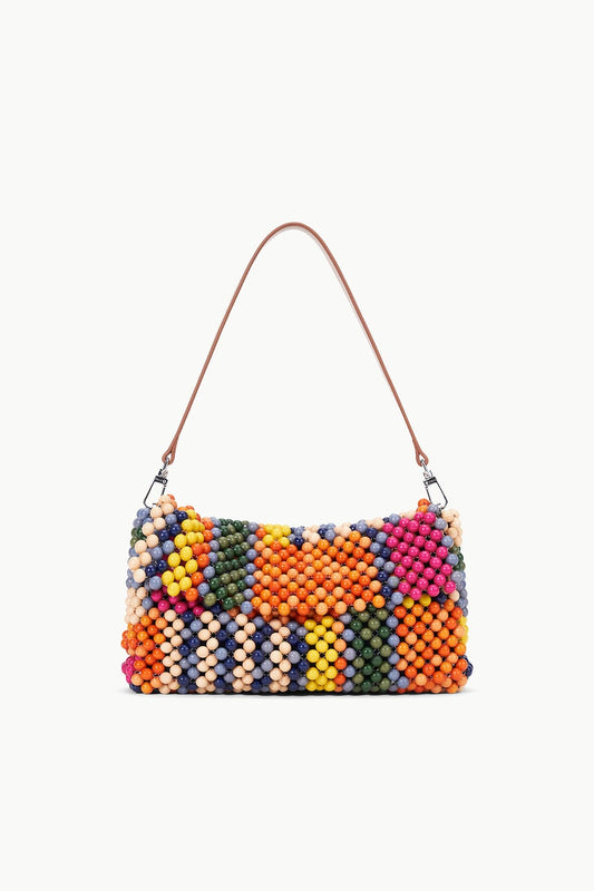 Timmy Beaded Shoulder Bag Multi Bayadere Stripe | STAUD Sale