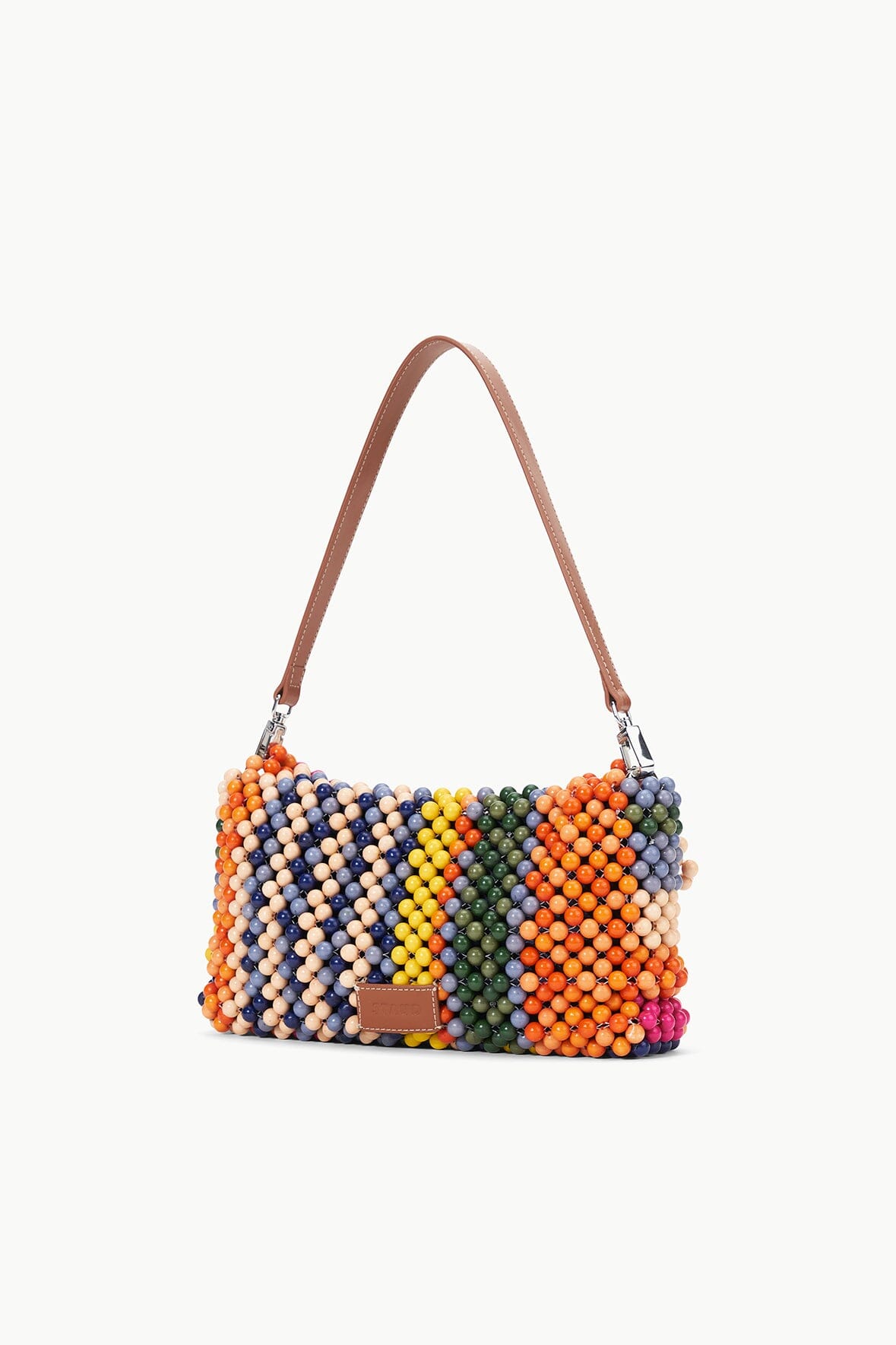 Timmy Beaded Shoulder Bag Multi Bayadere Stripe | STAUD Sale