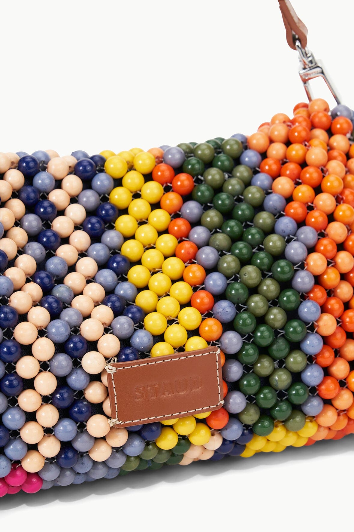Timmy Beaded Shoulder Bag Multi Bayadere Stripe | STAUD Sale