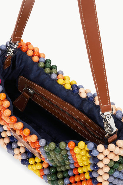Timmy Beaded Shoulder Bag Multi Bayadere Stripe | STAUD Sale