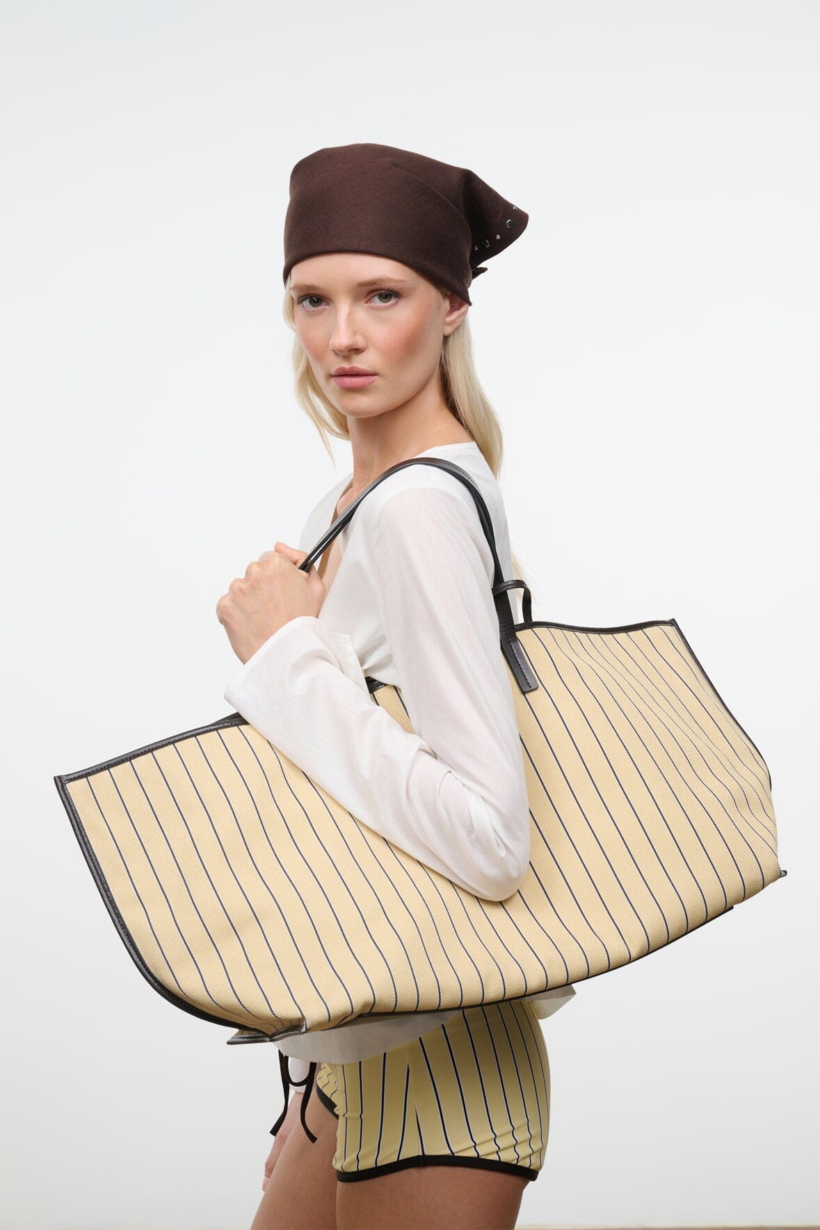Christos Large Tote Monday Stripe | STAUD Everyday