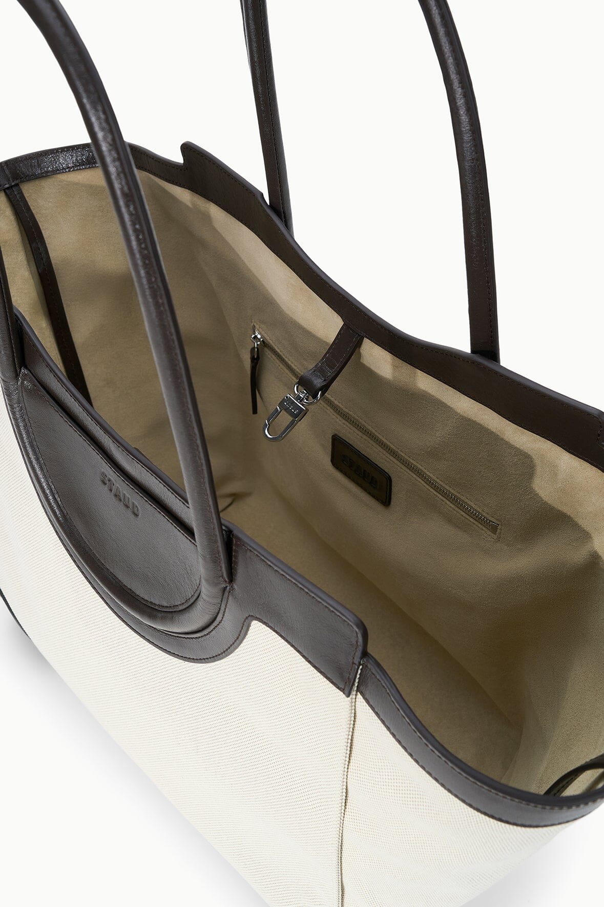 Maude Tote Bag Natural Espresso | STAUD Sale