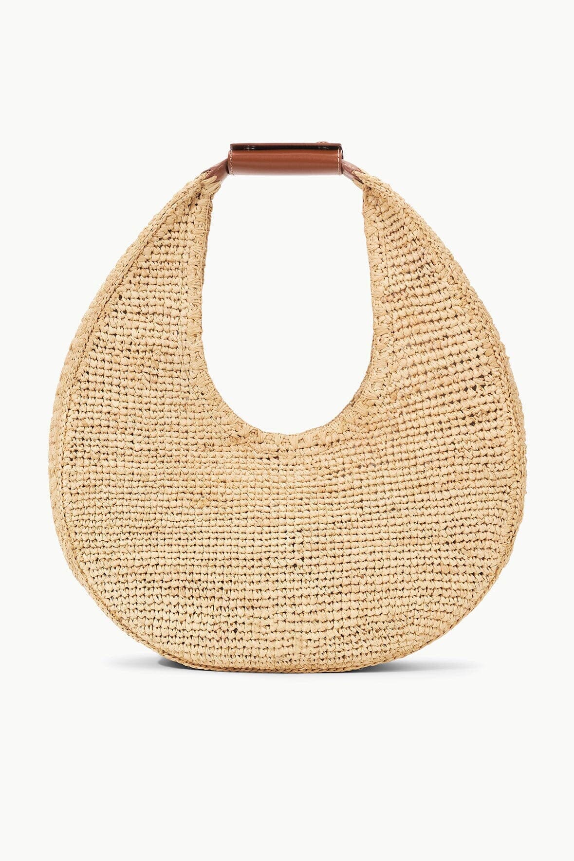 Large Raffia Moon Tote Bag Natural Tan | STAUD Deals