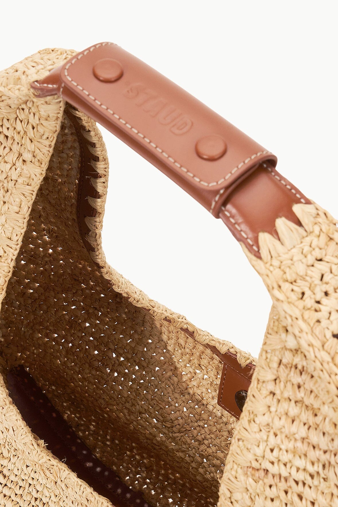 Large Raffia Moon Tote Bag Natural Tan | STAUD Deals
