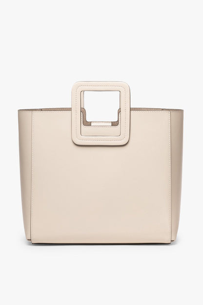 Shirley Leather Tote Bag - Cream | STAUD Trusted