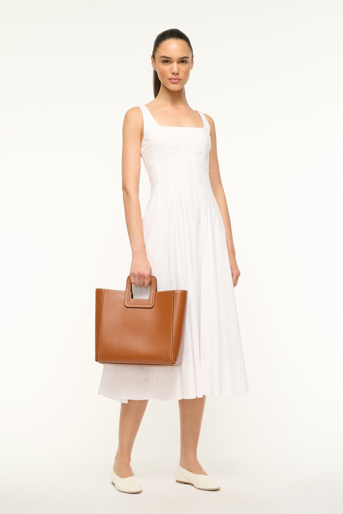 Shirley Leather Bag - Saddle | STAUD Special Offer