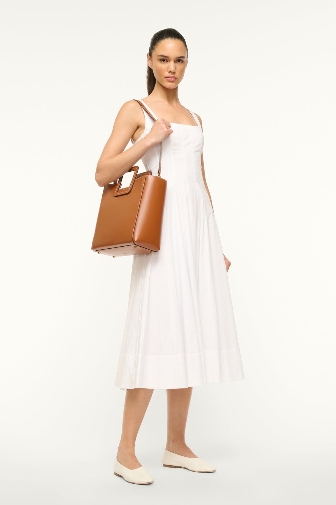 Shirley Leather Bag - Saddle | STAUD Special Offer