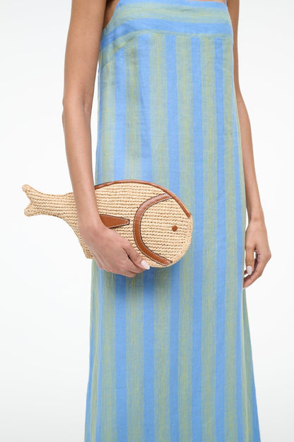 Pesce Raffia Clutch Natural Tan | STAUD Top Pick