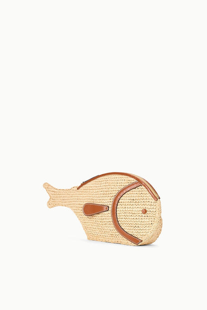 Pesce Raffia Clutch Natural Tan | STAUD Top Pick