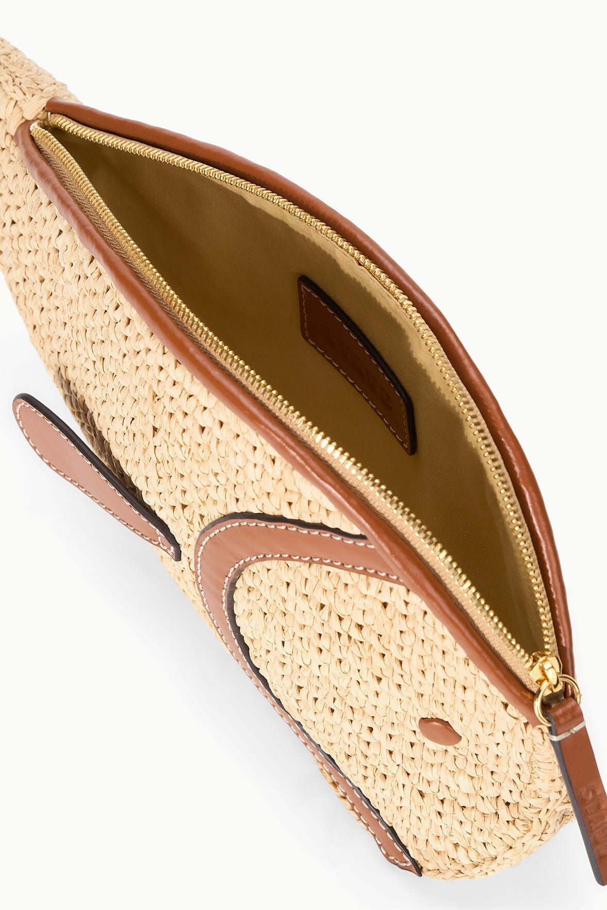 Pesce Raffia Clutch Natural Tan | STAUD Top Pick
