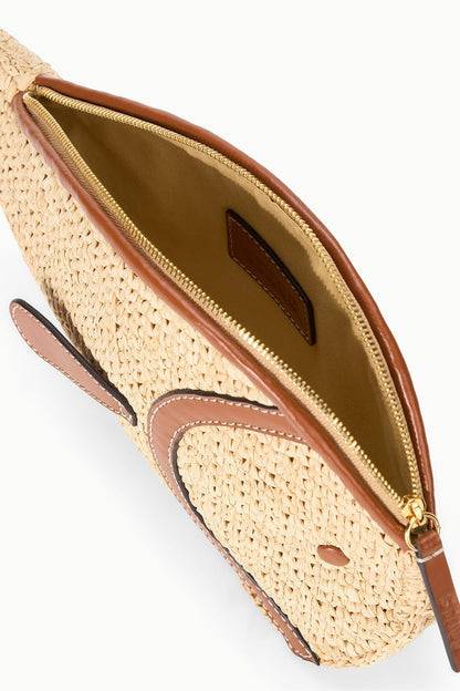 Pesce Raffia Clutch Natural Tan | STAUD Top Pick