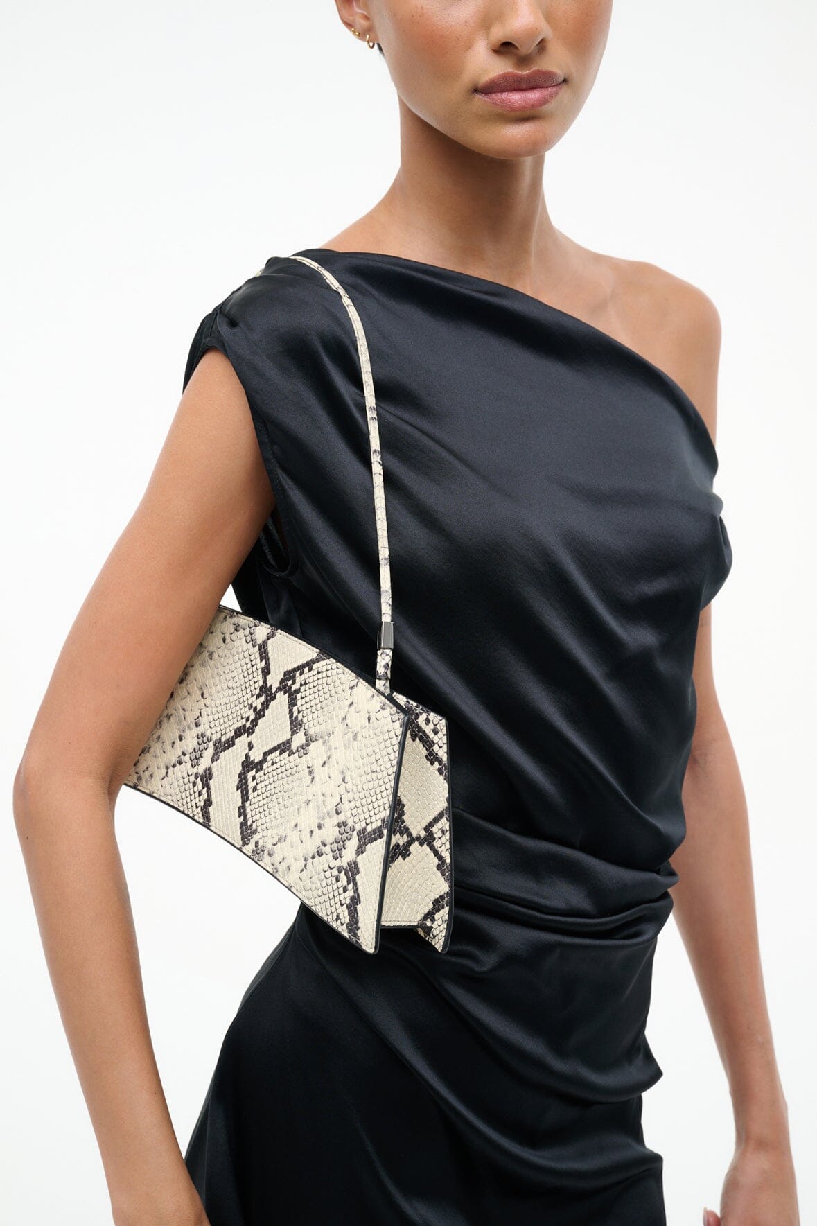 Coco Shoulder Bag White Snake | STAUD Best Seller