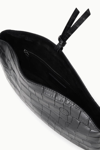 Eve Clutch Black Croco | STAUD Exclusive