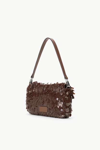 Timmy Shoulder Bag Cacao Sequins | STAUD Quality