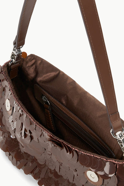 Timmy Shoulder Bag Cacao Sequins | STAUD Quality