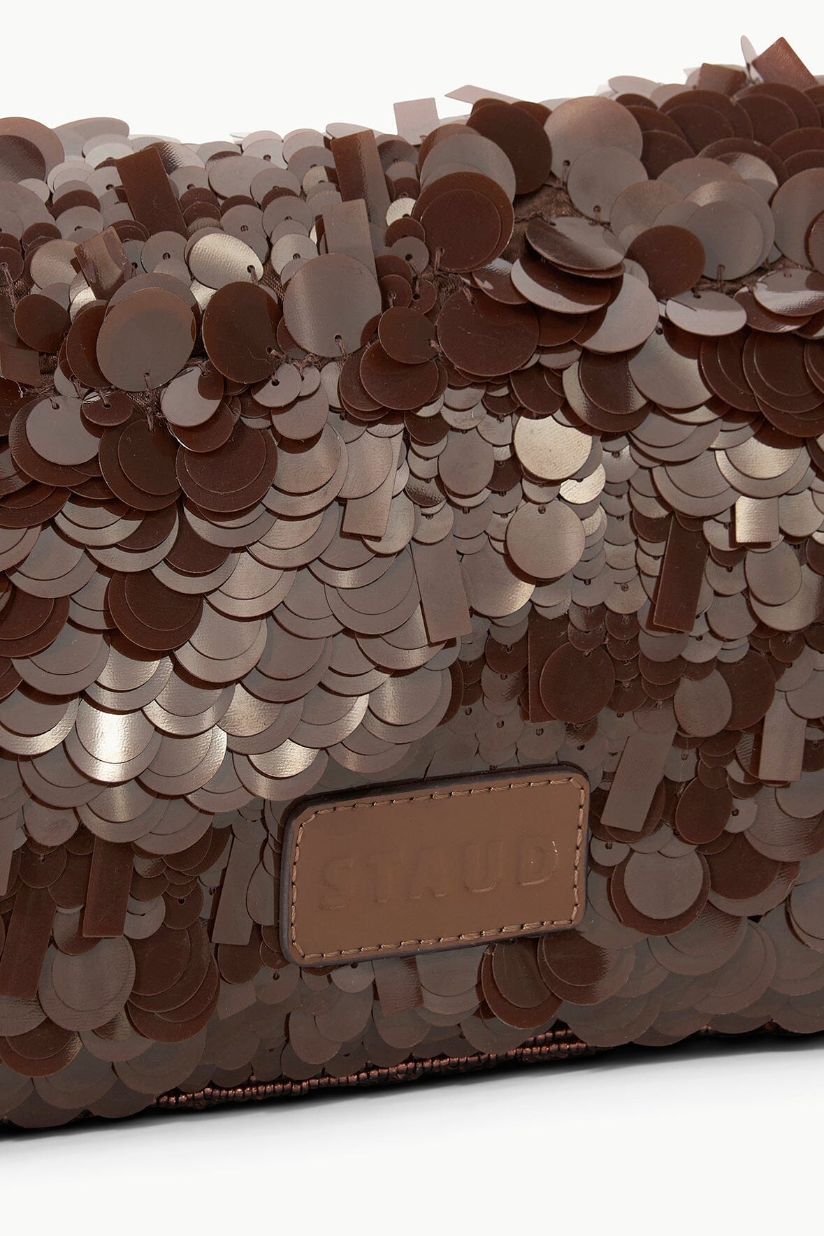 Timmy Shoulder Bag Cacao Sequins | STAUD Quality