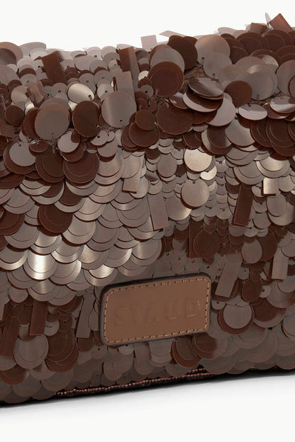 Timmy Shoulder Bag Cacao Sequins | STAUD Quality