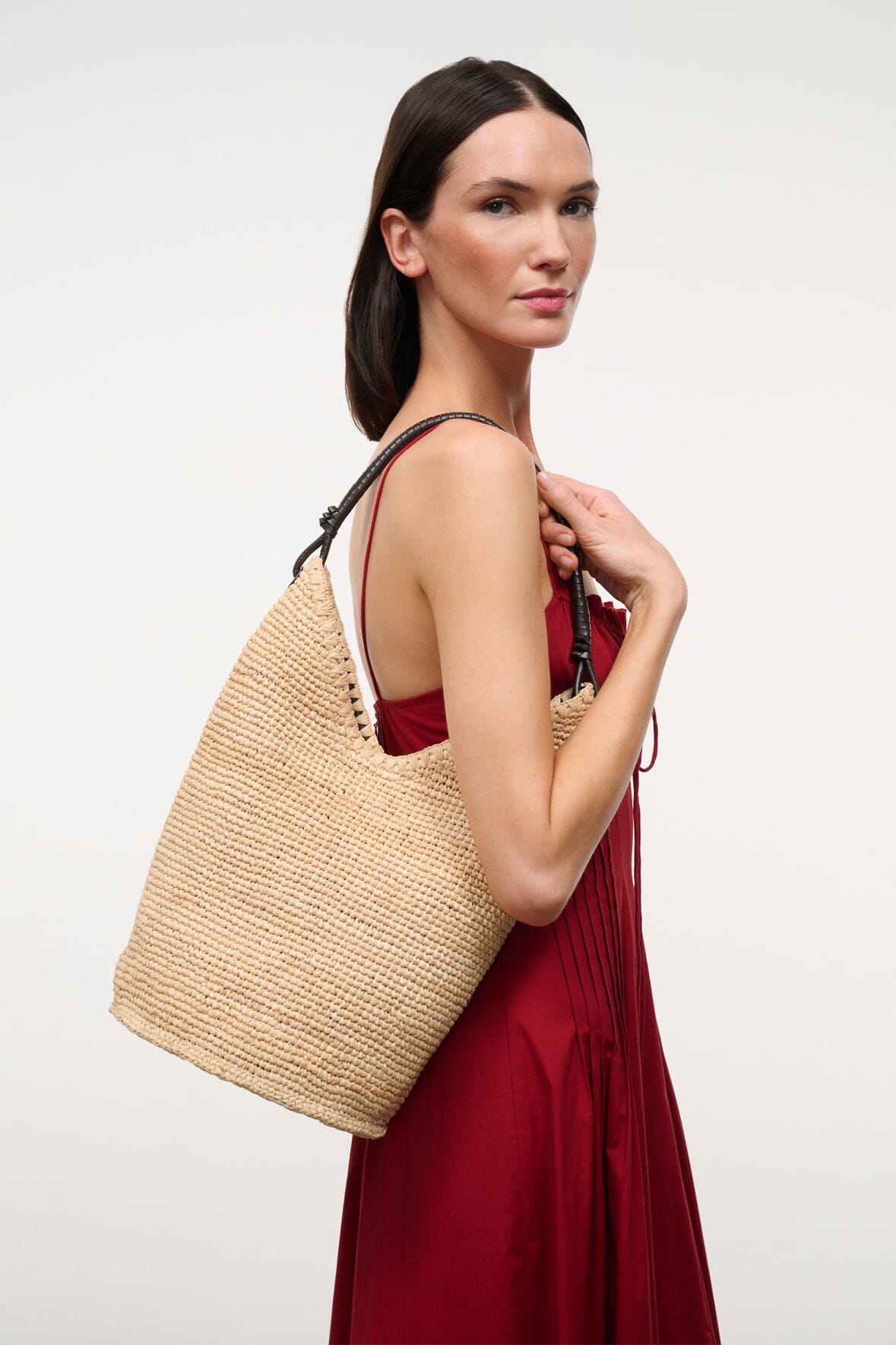 Lani Large Raffia Bucket Bag Natural | STAUD Best Price