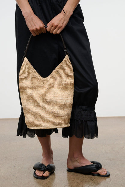Lani Large Raffia Bucket Bag Natural | STAUD Best Price