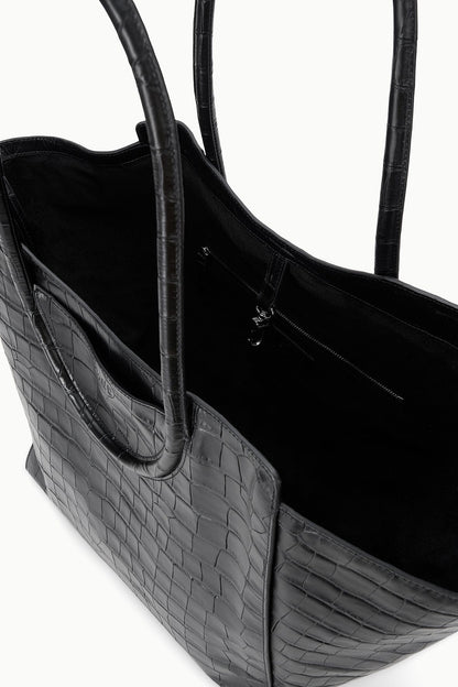 Maude Tote Bag Black Croco | STAUD Hot Sale