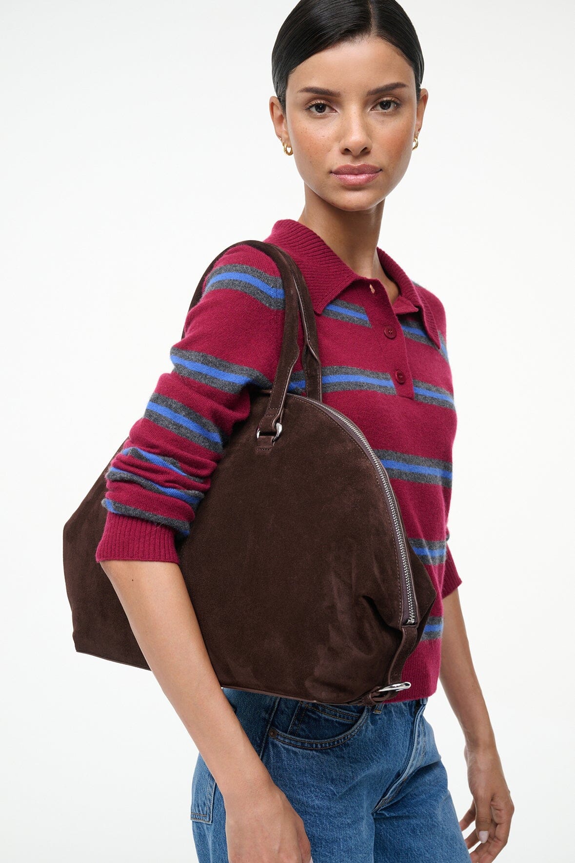 Hester Satchel Espresso Suede | STAUD Best Price