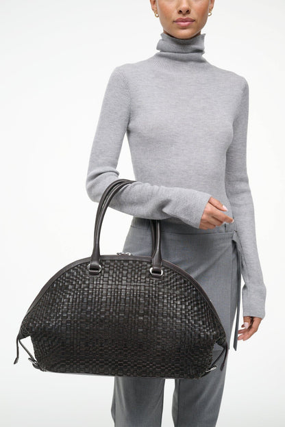 Hester Satchel Espresso Woven | STAUD Everyday