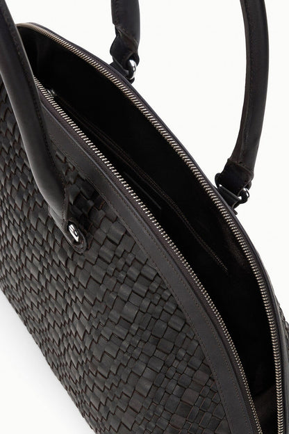 Hester Satchel Espresso Woven | STAUD Everyday