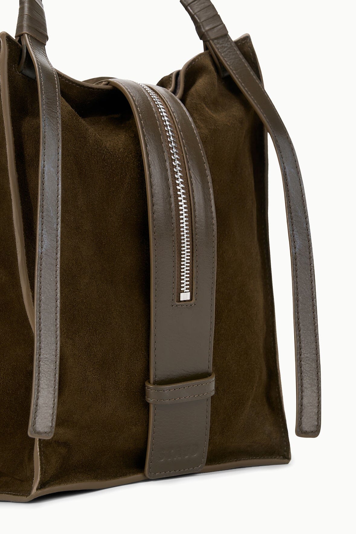 Large Harold Bag Truffle Suede | STAUD Everyday