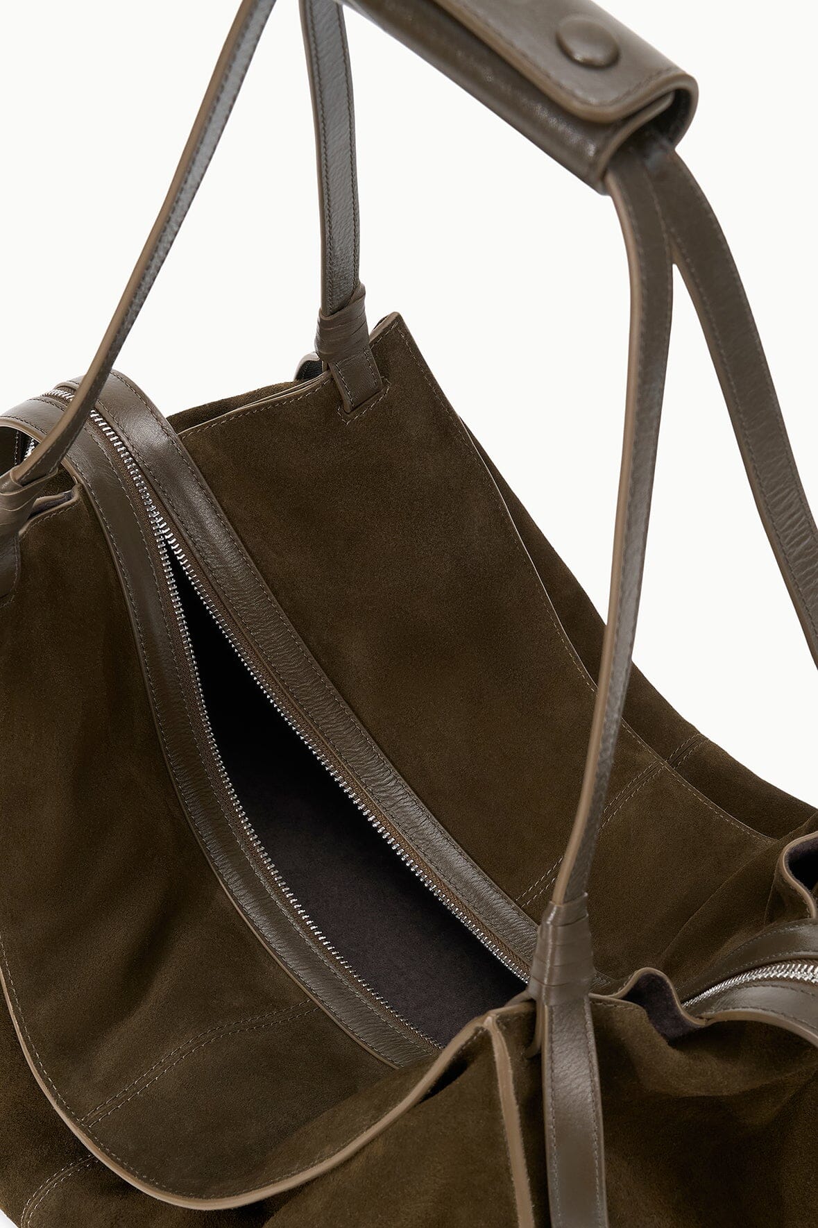 Large Harold Bag Truffle Suede | STAUD Everyday