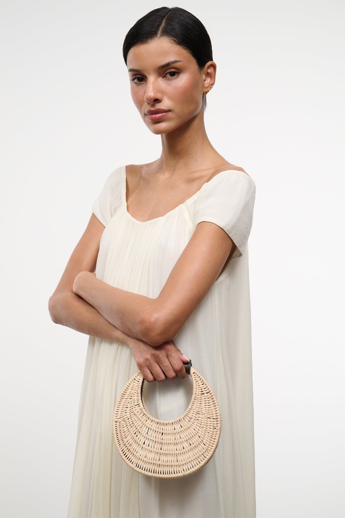 Good Night Moon Wicker Bag Natural | STAUD New