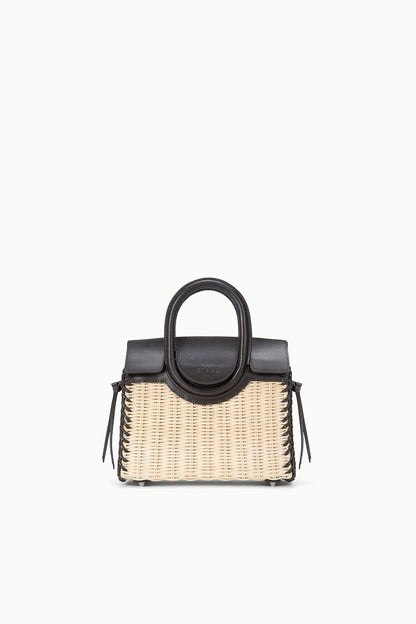 Maude Mini Wicker Carryall Natural Espresso | STAUD New
