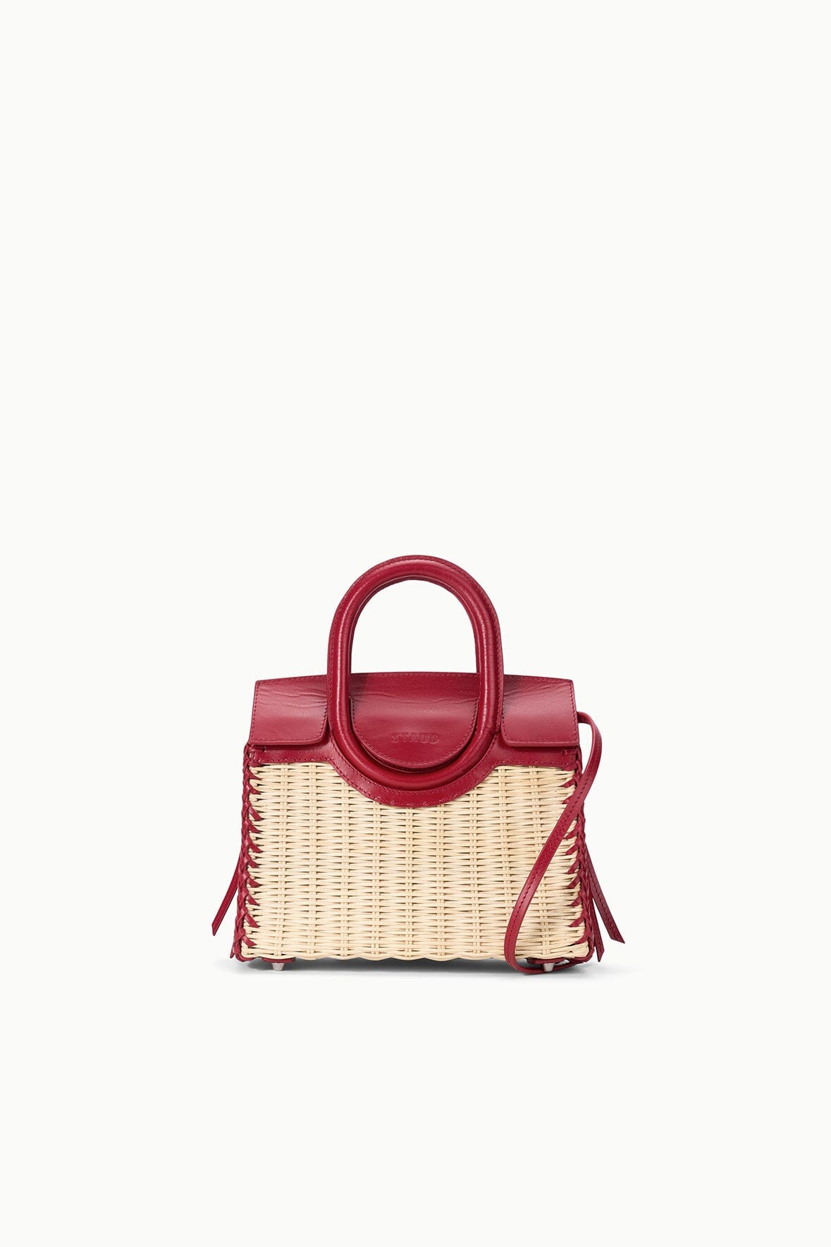 Maude Mini Wicker Carryall Natural Rouge | STAUD Best Price