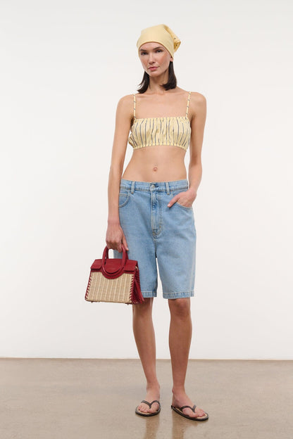 Maude Mini Wicker Carryall Natural Rouge | STAUD Best Price