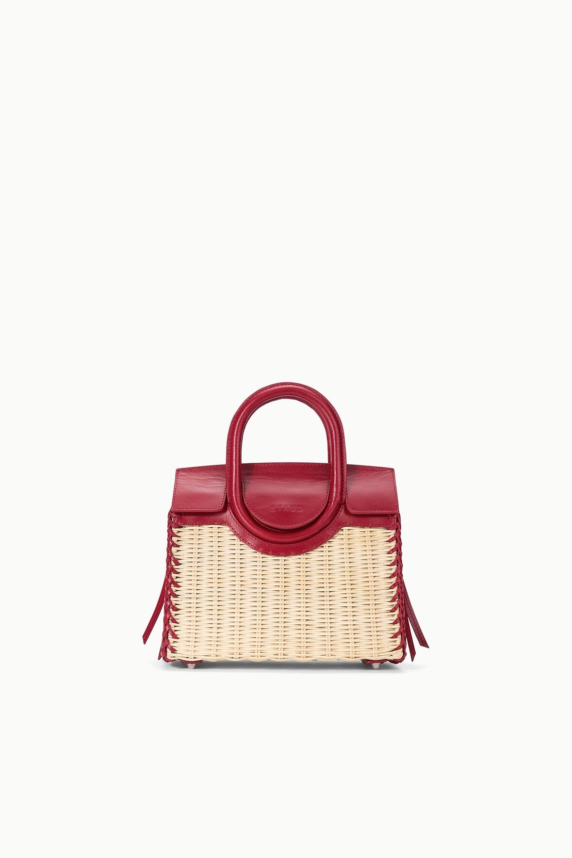 Maude Mini Wicker Carryall Natural Rouge | STAUD Best Price