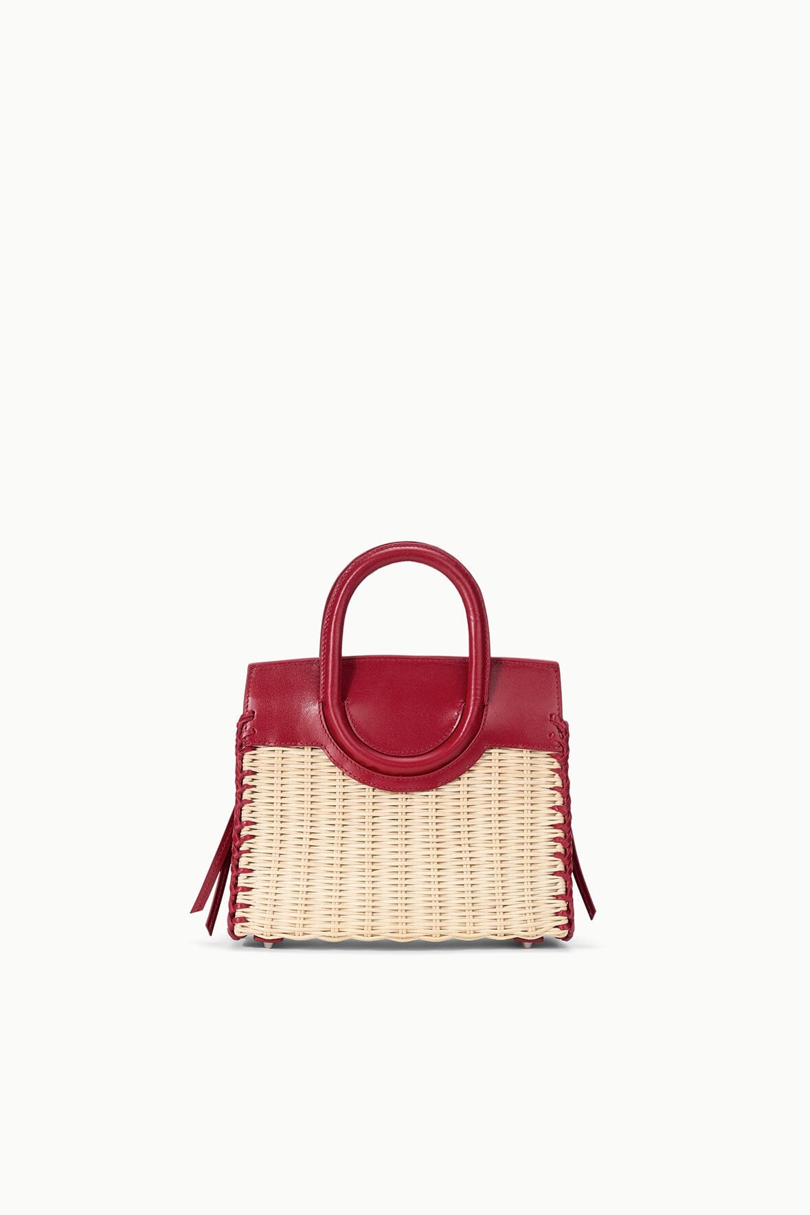 Maude Mini Wicker Carryall Natural Rouge | STAUD Best Price