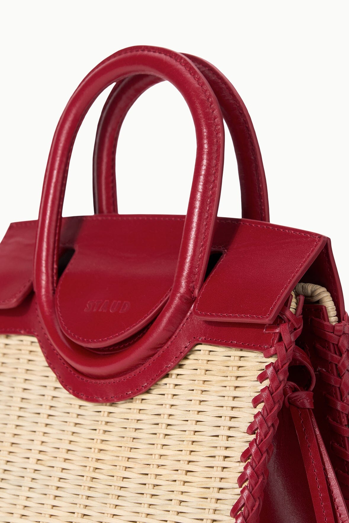 Maude Mini Wicker Carryall Natural Rouge | STAUD Best Price