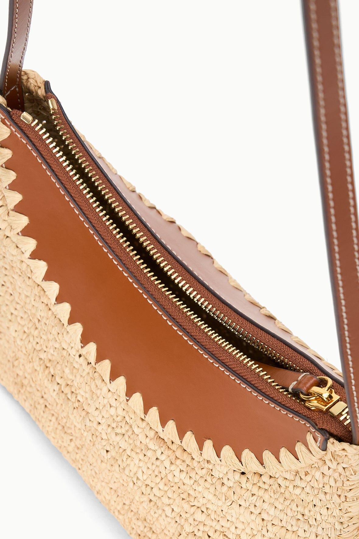 Rowey Raffia Bag Natural Tan | STAUD Premium