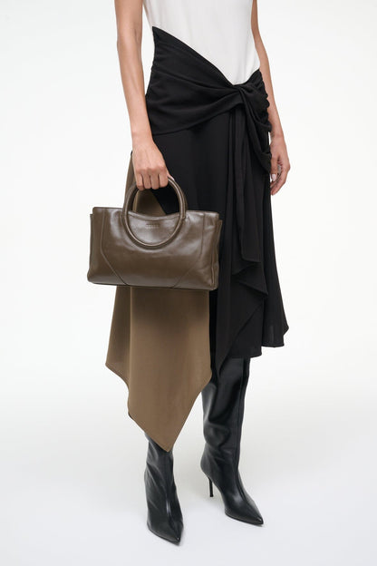 Maude Mini Satchel Bag Truffle | STAUD New