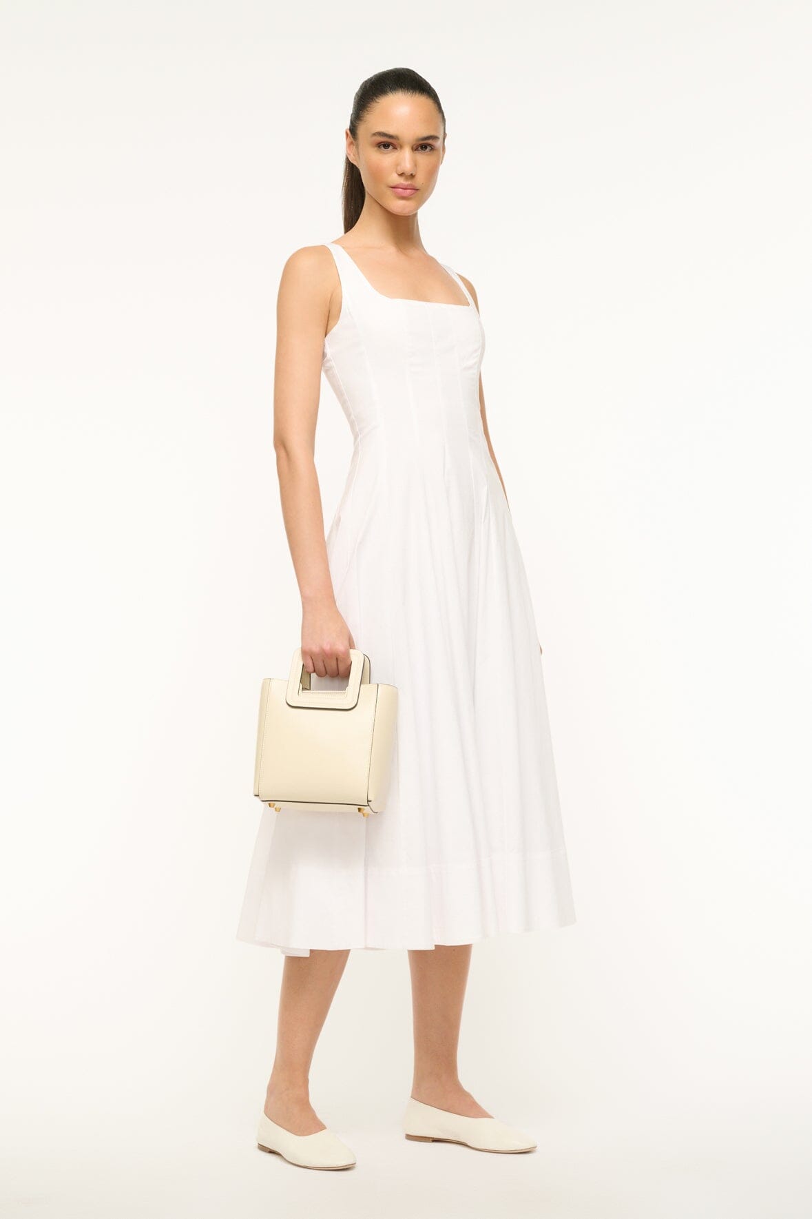 Mini Shirley Leather Bag - Cream | STAUD Value