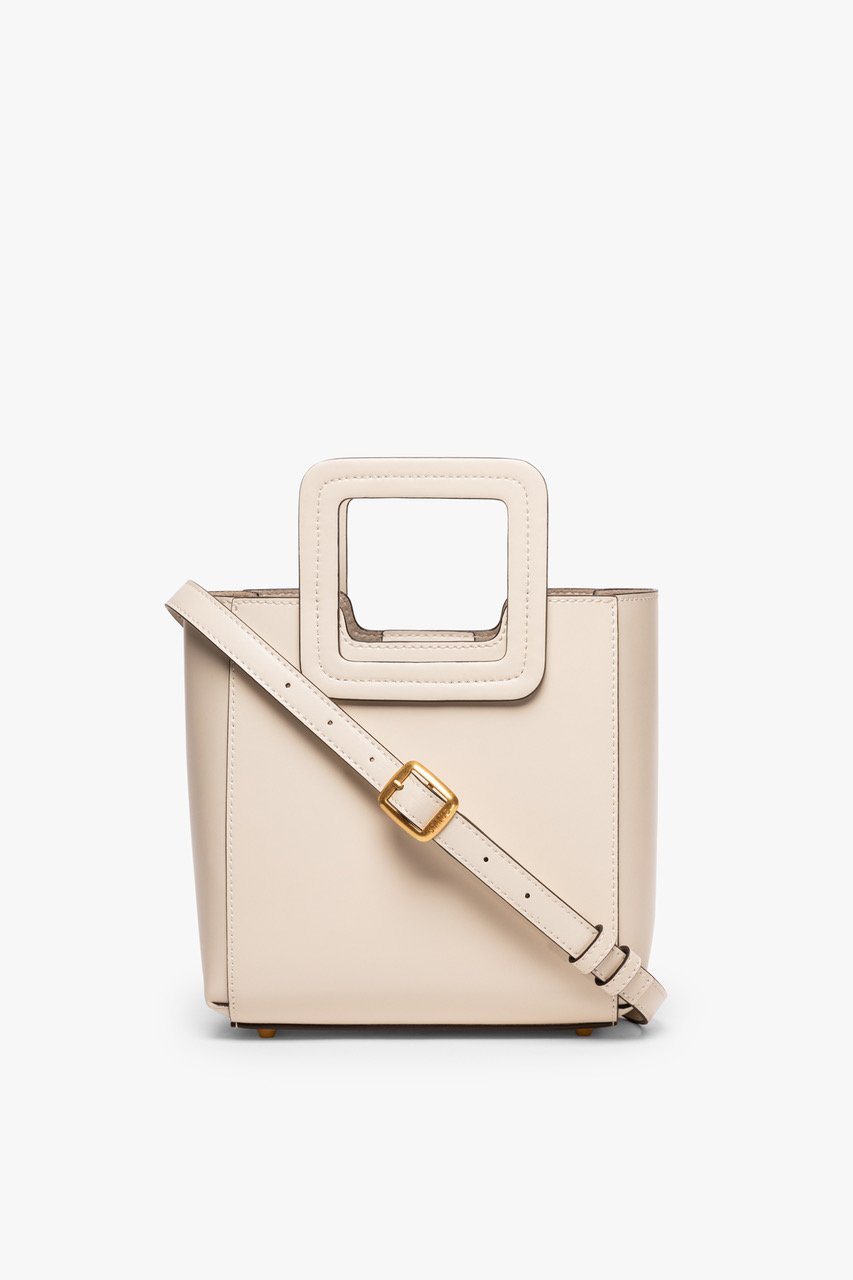Mini Shirley Leather Bag - Cream | STAUD Value