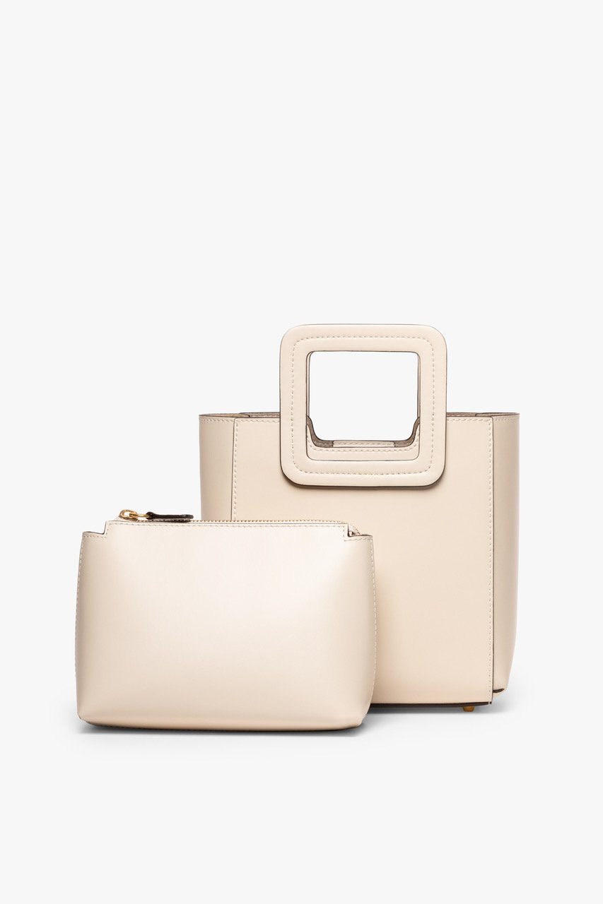 Mini Shirley Leather Bag - Cream | STAUD Value