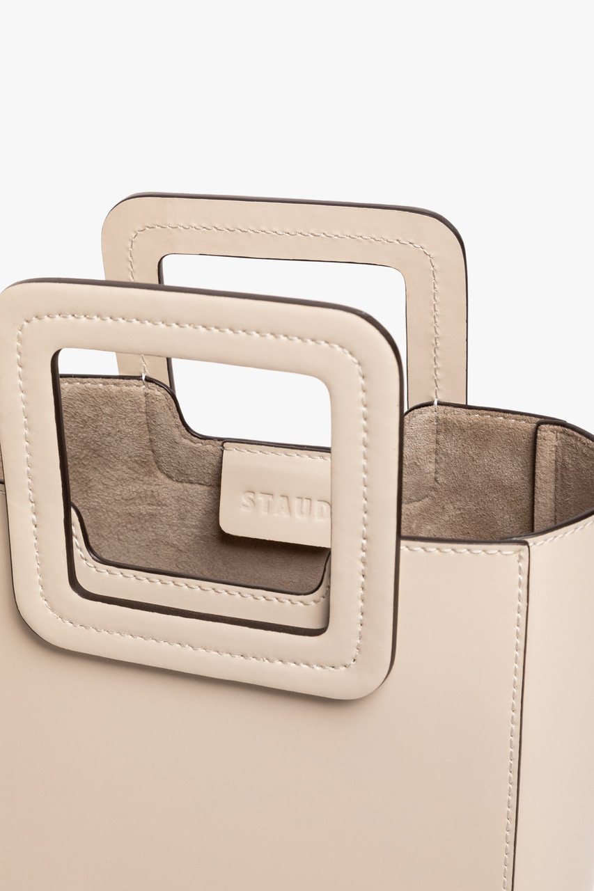 Mini Shirley Leather Bag - Cream | STAUD Value