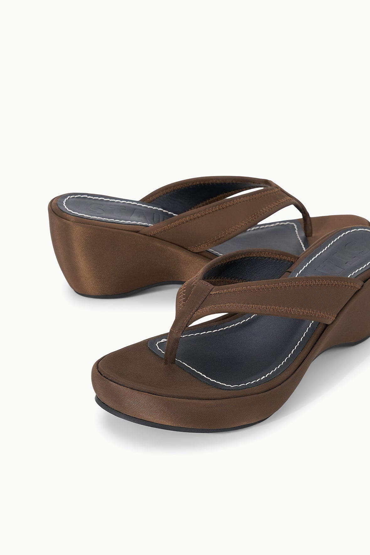 Remy Espresso Brown Platform Wedge Sandal - Staud | STAUD New