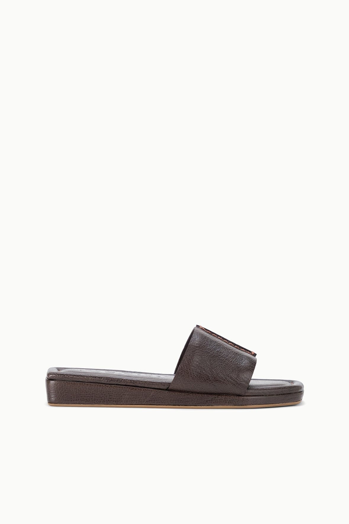 Fallon Espresso Brown Leather Platform Sandals - Staud | STAUD Quality