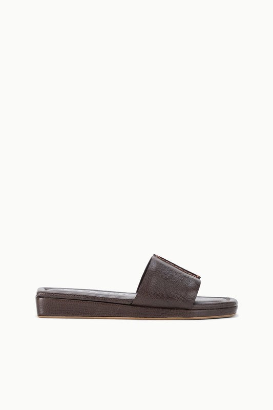Fallon Espresso Brown Leather Platform Sandals - Staud | STAUD Quality