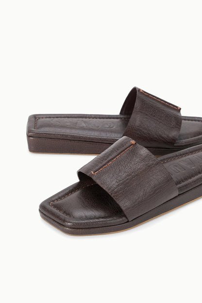 Fallon Espresso Brown Leather Platform Sandals - Staud | STAUD Quality