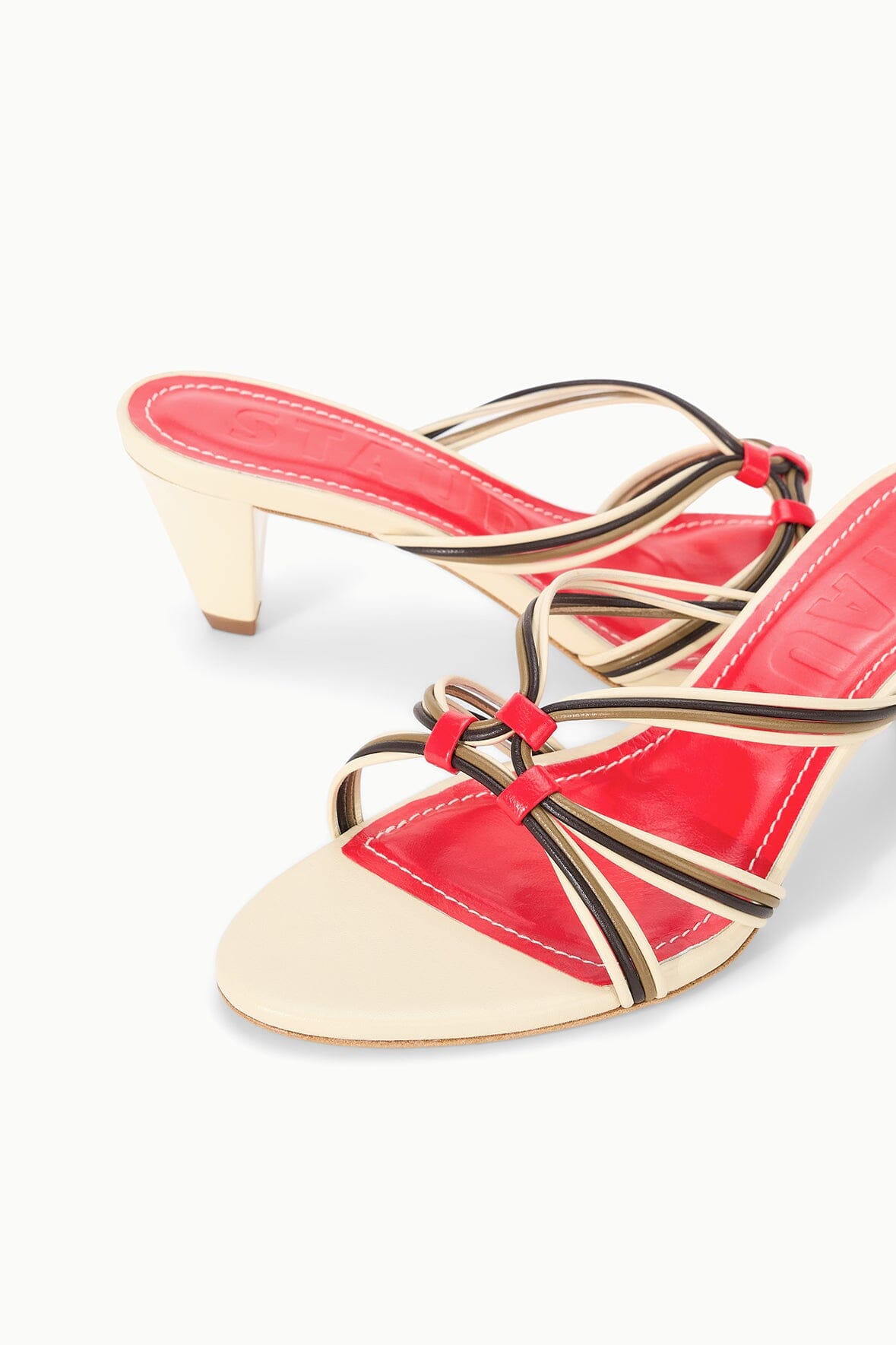 Carrie Mule Cream Red Rose | STAUD Latest