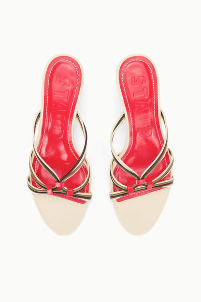 Carrie Mule Cream Red Rose | STAUD Latest