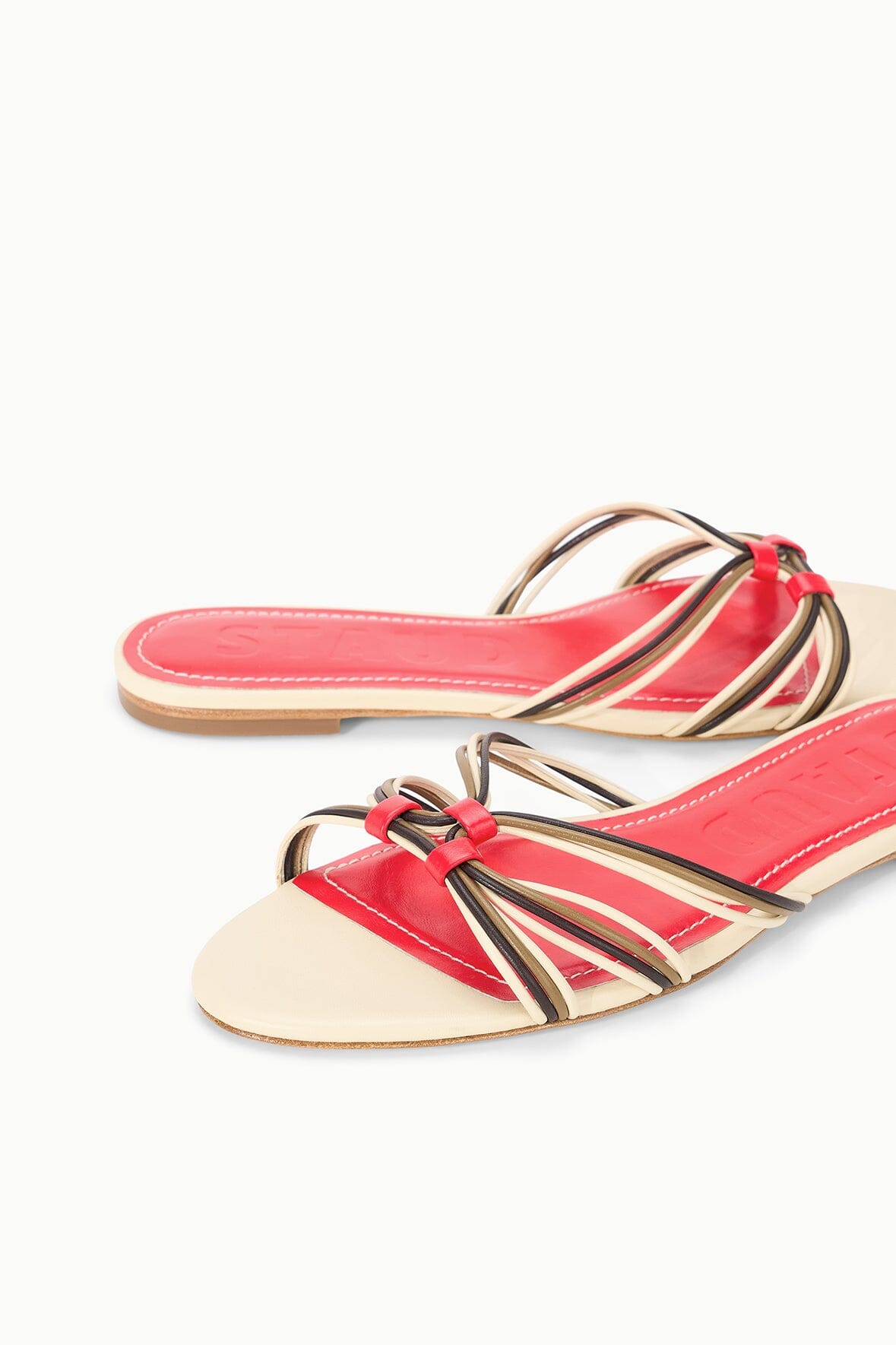Carrie Sandal Cream Red Rose | STAUD Discount